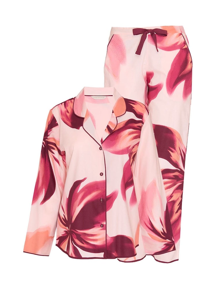 Cyberjammies Pink Floral Print Pyjamas Set - Image 4 of 4