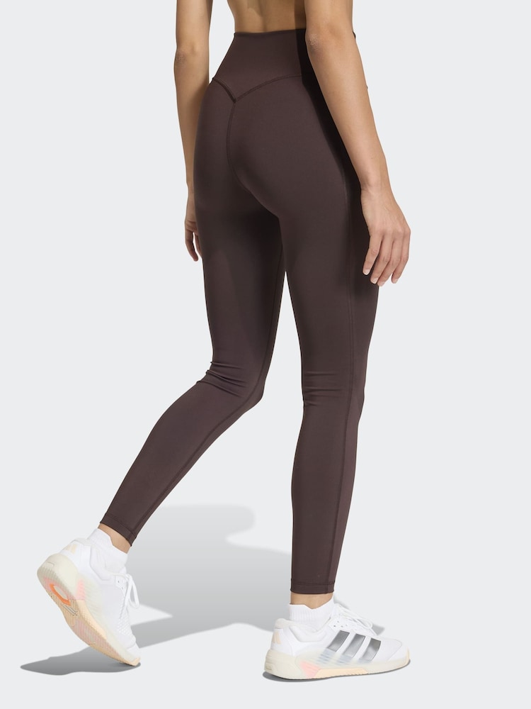 adidas Brown Optime Workout Full Length Leggings - Image 2 of 7
