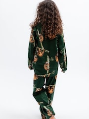 Cyberjammies Green Sloth Print Long Sleeve Pyjamas Set - Image 3 of 4