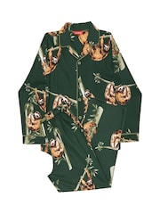 Cyberjammies Green Sloth Print Long Sleeve Pyjamas Set - Image 4 of 4