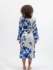 Cyberjammies Blue Floral Printed Jersey Long Dressing Gown - Image 2 of 3