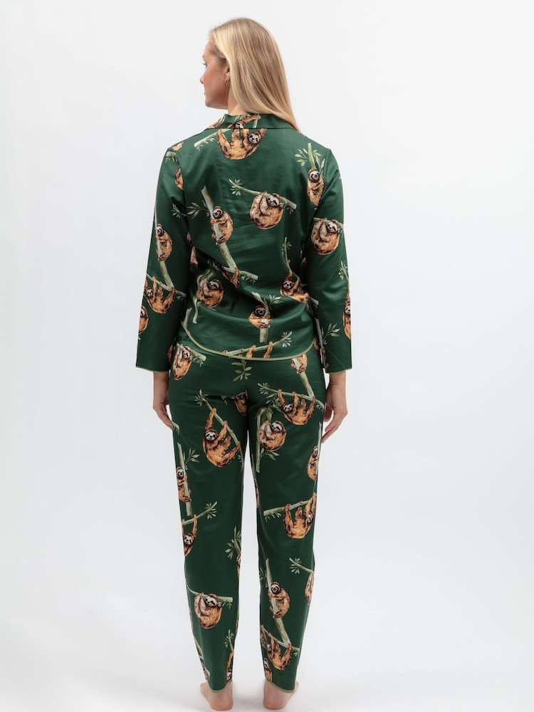 Cyberjammies Green Sloth Print Pyjamas Set - Image 2 of 4 Cyberjammies Green Sloth Print Pyjamas Set - Image 2 of 4