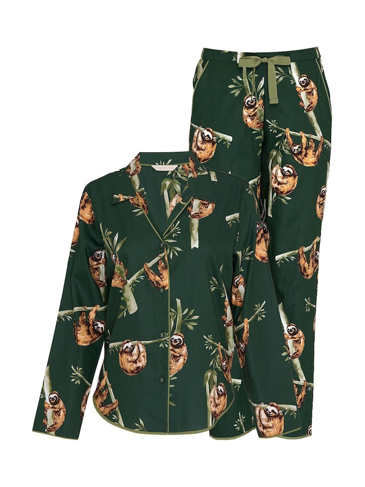 Cyberjammies Green Sloth Print Pyjamas Set - Image 4 of 4 Cyberjammies Green Sloth Print Pyjamas Set - Image 4 of 4