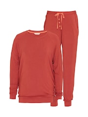 Cyberjammies Orange Slouch Jersey Pyjamas Set - Image 4 of 4