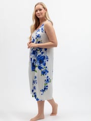 Cyberjammies Blue Floral Printed Jersey Long Nightdress - Image 1 of 4