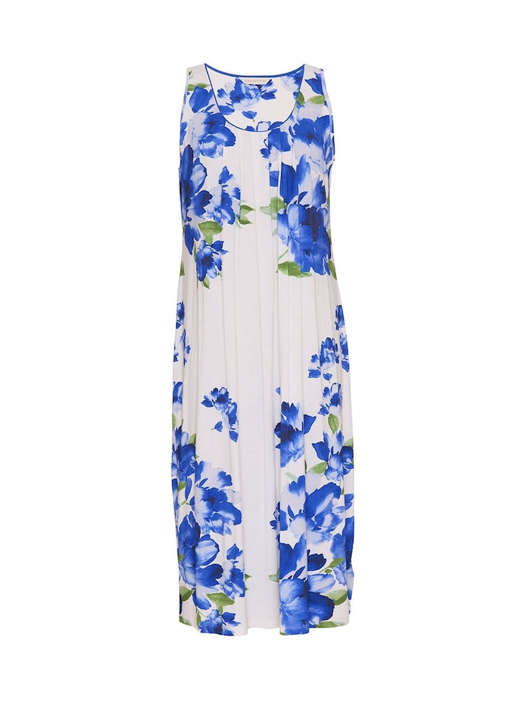 Cyberjammies Blue Floral Printed Jersey Long Nightdress - Image 4 of 4