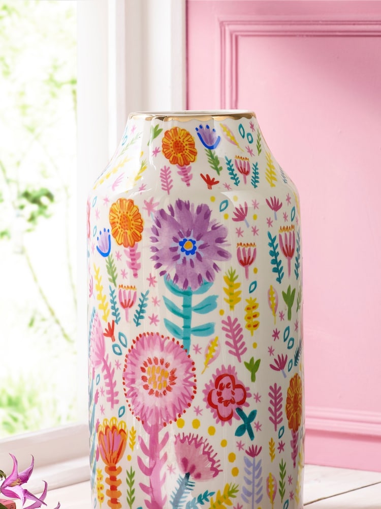 Lucy Tiffney Multi Floral Large Vase - Image 3 of 4