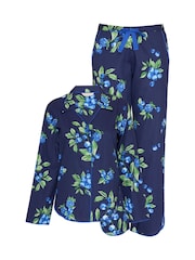 Cyberjammies Blue Autumn Pumpkin Print Pyjamas Set - Image 3 of 3
