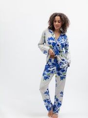 Cyberjammies Blue Floral Printed Jersey Pyjamas Set - Image 2 of 4