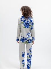 Cyberjammies Blue Floral Printed Jersey Pyjamas Set - Image 3 of 4