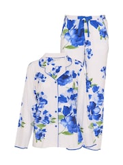 Cyberjammies Blue Floral Printed Jersey Pyjamas Set - Image 4 of 4