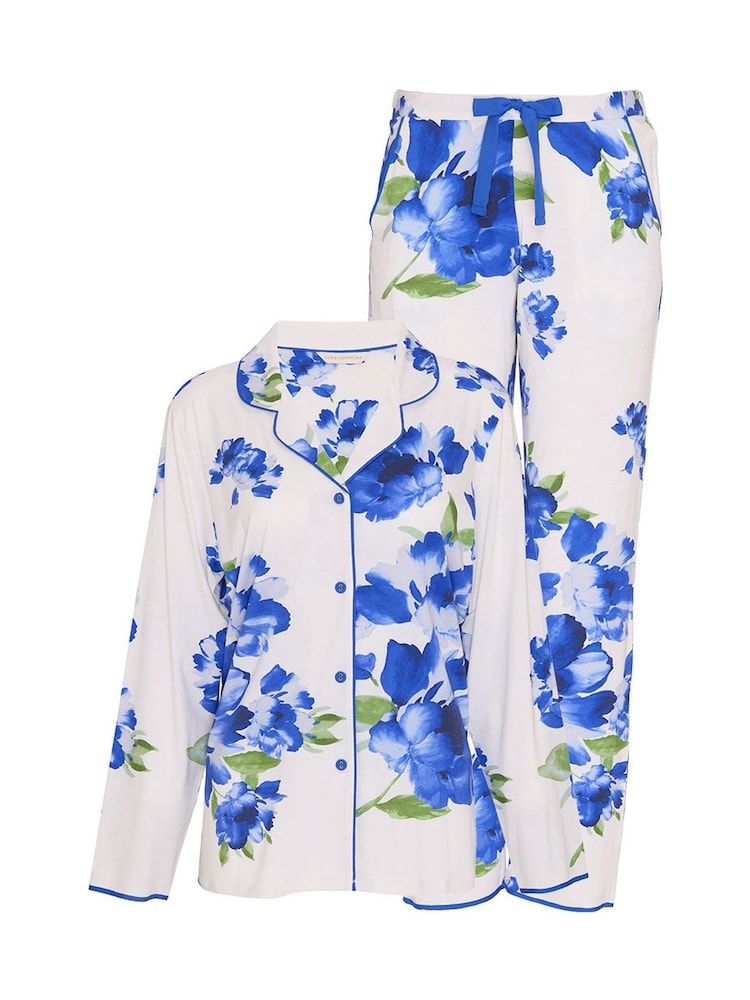 Cyberjammies Blue Floral Printed Jersey Pyjamas Set - Image 4 of 4 Cyberjammies Blue Floral Printed Jersey Pyjamas Set - Image 4 of 4
