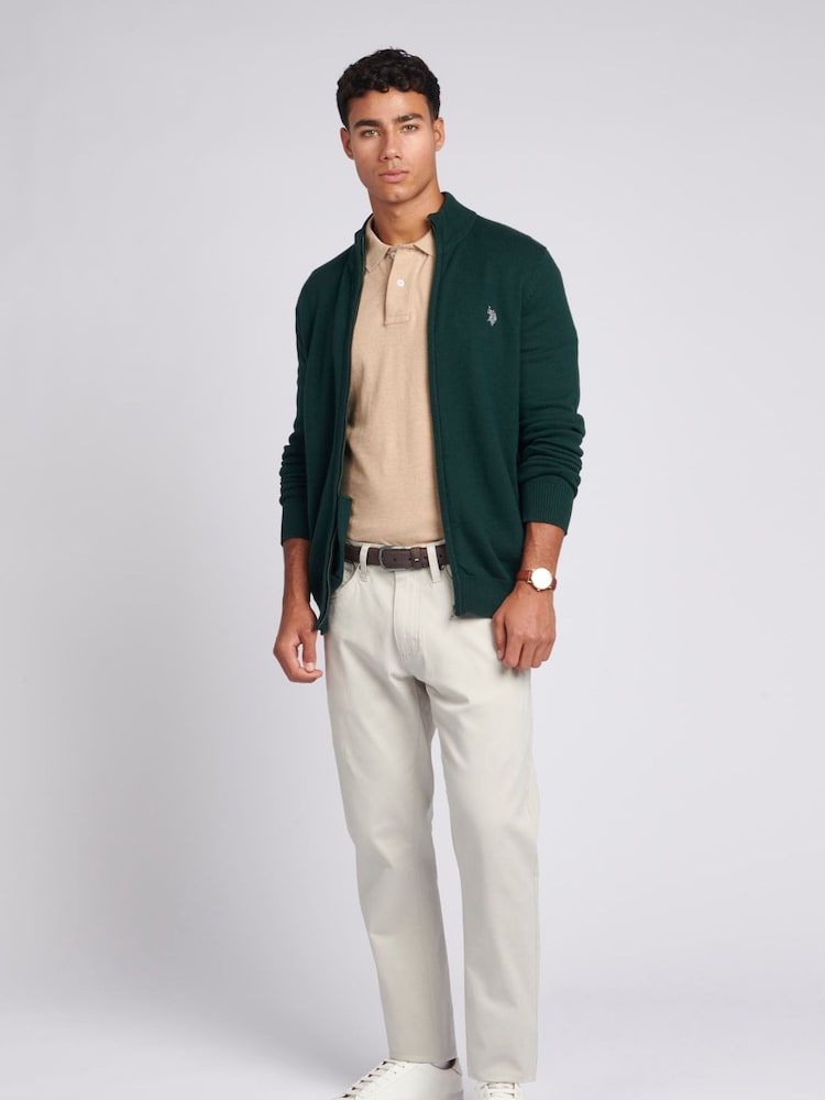 U.S. Polo Assn. Green Mens Knitted Cardigan - Image 3 of 8