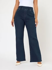 Yours Curve Blue Wide Leg Jeggings - Image 1 of 5