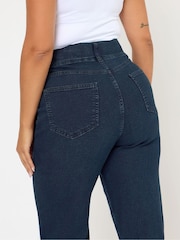 Yours Curve Blue Wide Leg Jeggings - Image 4 of 5