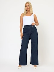 Yours Curve Blue Wide Leg Jeggings - Image 5 of 5