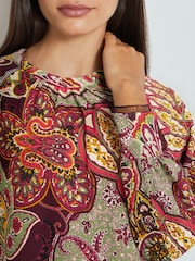 Pink Paisley Long Sleeve Ladder Detail Mini Dress - Image 4 of 6