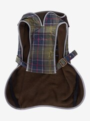 Barbour® Khaki Green Tartan Waterproof Reflective Dog Coat - Image 3 of 5