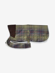 Barbour® Khaki Green Tartan Waterproof Reflective Dog Coat - Image 4 of 5