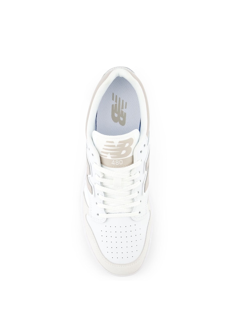 New Balance White/Silver Mens 480 Trainers - Image 5 of 6