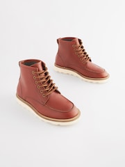 Tan Brown Smart Lace Up Boots - Image 1 of 5