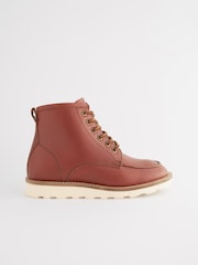 Tan Brown Smart Lace Up Boots - Image 2 of 5