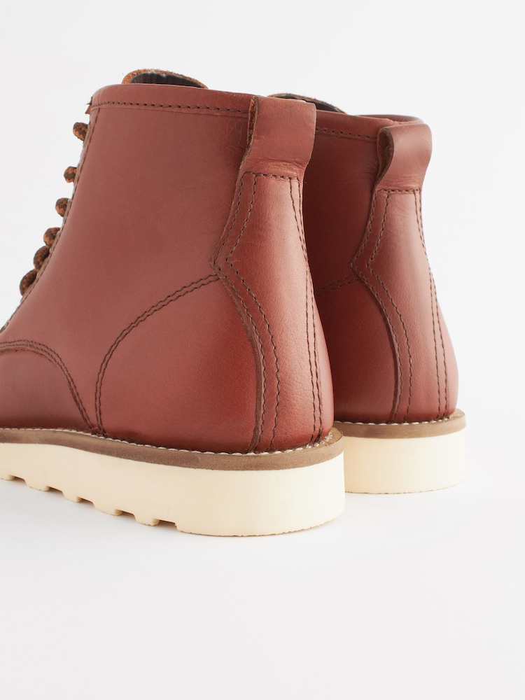 Tan Brown Smart Lace Up Boots - Image 5 of 5