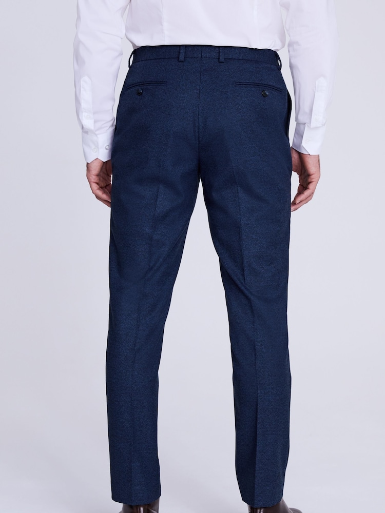 MOSS Blue Tailored Fit Flannel Trousers - Image 2 of 2