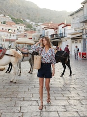 Boden Blue Westbourne 100% Linen Shorts - Image 1 of 6