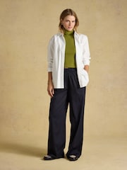 Joules Green Ribbed Cotton Rich Sleeveless Roll Neck - Image 3 of 6