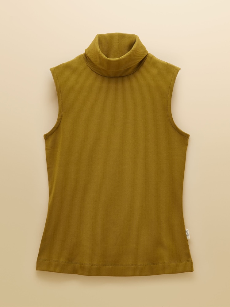 Joules Green Ribbed Cotton Rich Sleeveless Roll Neck - Image 6 of 6 Joules Green Ribbed Cotton Rich Sleeveless Roll Neck - Image 6 of 6
