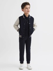 Reiss Navy Holms Senior Merino Wool Polo Shirt - Image 6 of 7