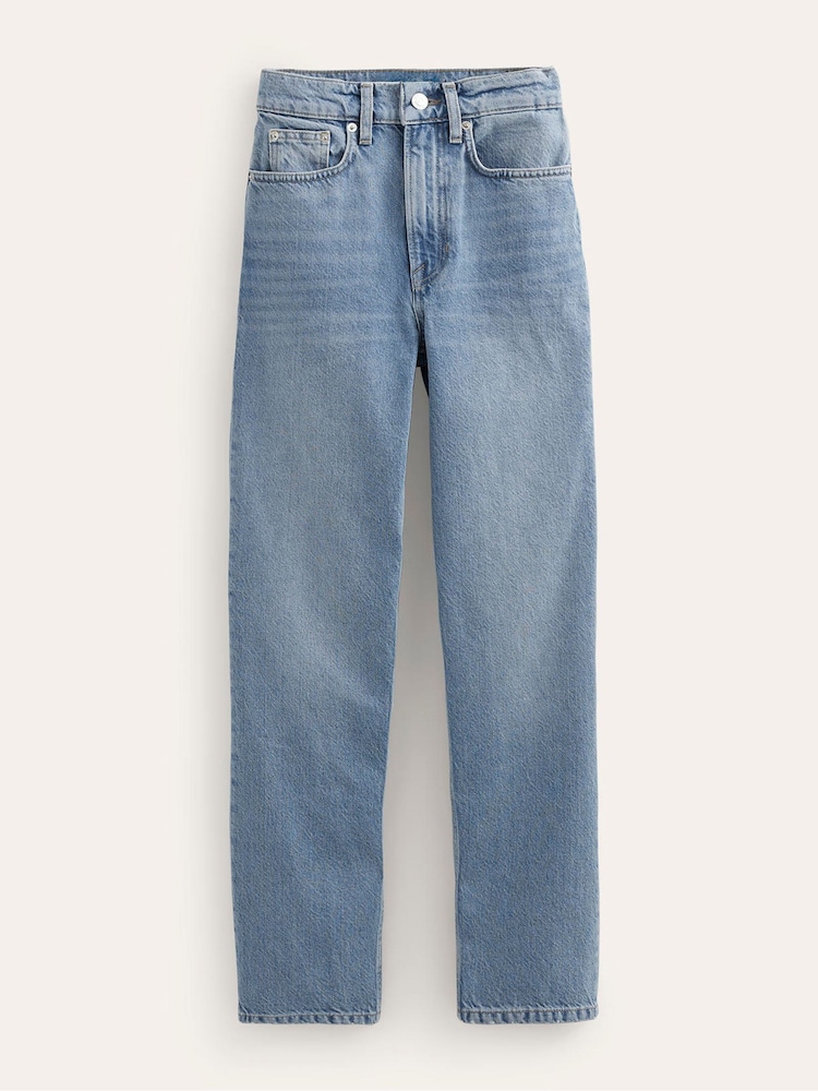 Boden Light Blue Mid Rise Tapered 100% Cotton Jeans - Image 8 of 8