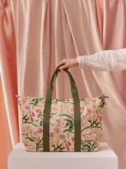 Cath Kidston Yellow Floral Fancy Print Cath Kidston Overnight Travel Bag - Image 1 of 8