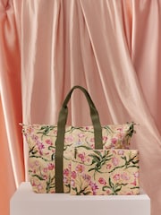 Cath Kidston Yellow Floral Fancy Print Cath Kidston Overnight Travel Bag - Image 4 of 8