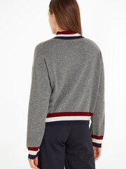 Tommy Hilfiger Grey Wool Blend Jumper With Cashmere - Image 2 of 6