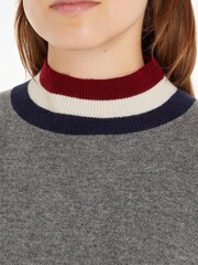 Tommy Hilfiger Grey Wool Blend Jumper With Cashmere - Image 3 of 6
