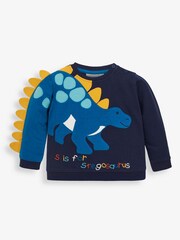 JoJo Maman Bébé Navy Boys Stegosaurus Sweatshirt - Image 2 of 5