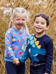 JoJo Maman Bébé Navy Boys Stegosaurus Sweatshirt - Image 5 of 5