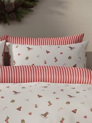 Vantona Red/Pink Christmas Icons Duvet Cover and Pillowcase Set - Image 1 of 5