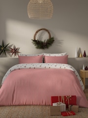 Vantona Red/Pink Christmas Icons Duvet Cover and Pillowcase Set - Image 3 of 5