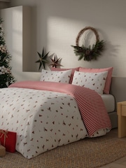 Vantona Red/Pink Christmas Icons Duvet Cover and Pillowcase Set - Image 4 of 5