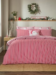 Vantona Pink Christmas Kitsch Santa Duvet Cover and Pillowcase Set - Image 2 of 5