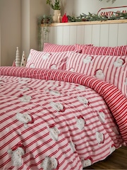 Vantona Pink Christmas Kitsch Santa Duvet Cover and Pillowcase Set - Image 3 of 5