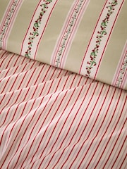 Vantona Pink Christmas Ditsy Rows Frilled Duvet Cover and Pillowcase Set - Image 5 of 5