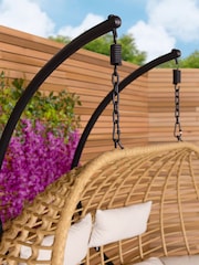 Charles Bentley Natural Garden Hanging 2 Seater Egg Chair - Image 2 of 6