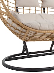 Charles Bentley Natural Garden Hanging 2 Seater Egg Chair - Image 6 of 6