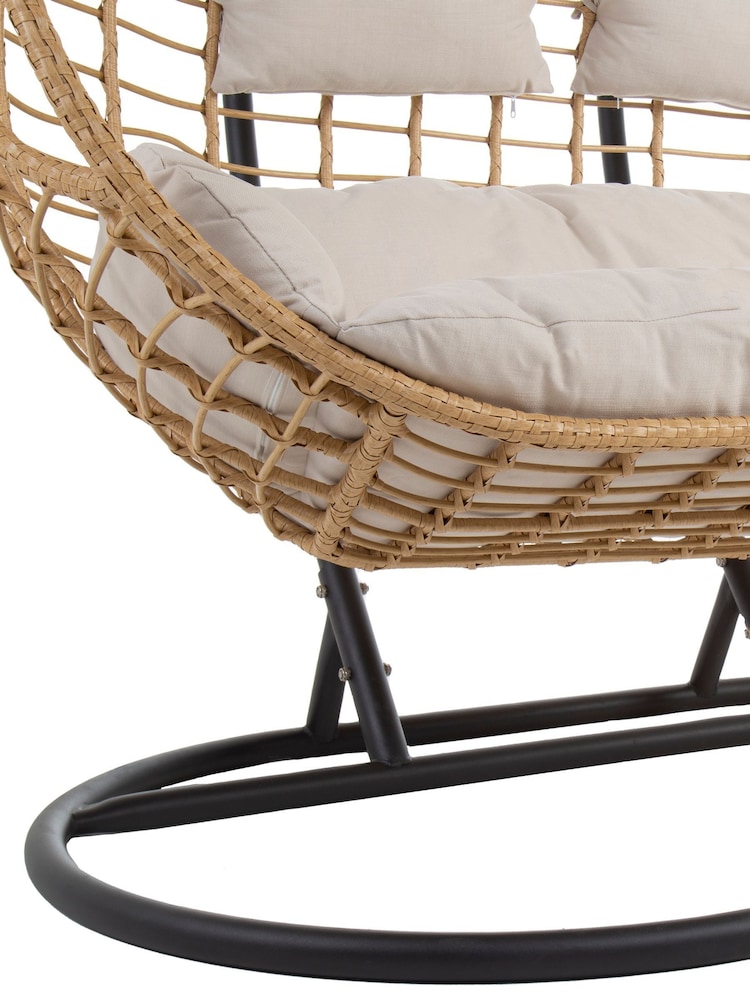 Charles Bentley Natural Garden Hanging 2 Seater Egg Chair - Image 6 of 6