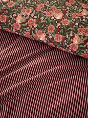 Vantona Chocolate Christmas Robins Frilled Duvet Cover and Pillowcase Set - Image 5 of 5