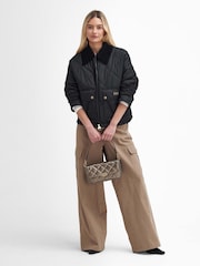 Barbour® International Laia Cropped Boxy Quilt Black Jacket - Image 2 of 7